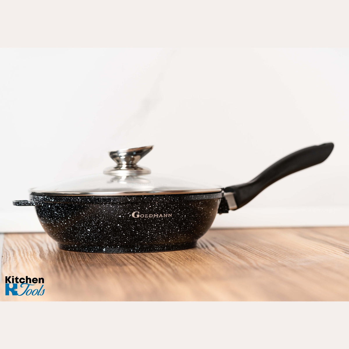 סט בישול Goldmann 8 חלקים – 3 סירים + מחבת עם מכסים, ציפוי קרמי נון-סטיק