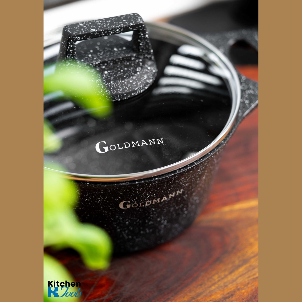 סט בישול Goldmann 10 חלקים מאלומיניום יצוק – 2.5–6.5 ליטר, ציפוי קרמי נון-סטיק
