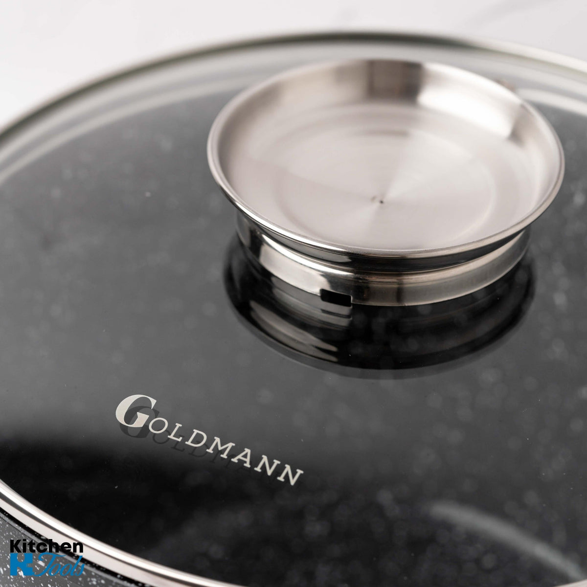 סיר Goldmann מאלומיניום יצוק 6.2 ליטר, 24 ס"מ – ציפוי קרמי, מכסה זכוכית