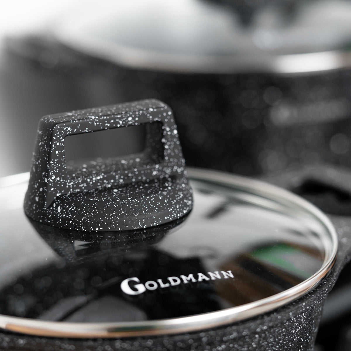 סט בישול Goldmann 10 חלקים מאלומיניום יצוק – 2.5–6.5 ליטר, ציפוי קרמי נון-סטיק